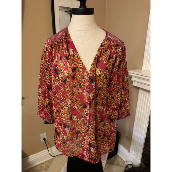 Fig and flower Anthropologie blouse large - Picture 1 of 10